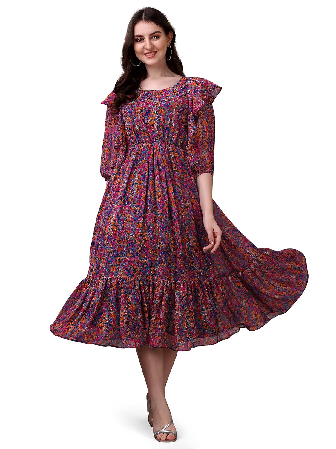 ⭐︎希少⭐︎CARAMEL VINTAGEFLORAL PRINT DRESS 8A LILI et NENE キッズ CARAMEL 2023SS KIDS WOVEN DRESS（VINTAGEFLORAL